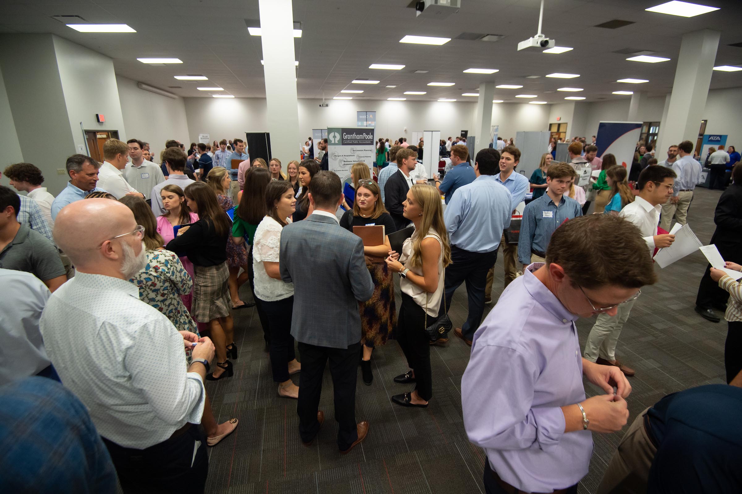 Students at a conference